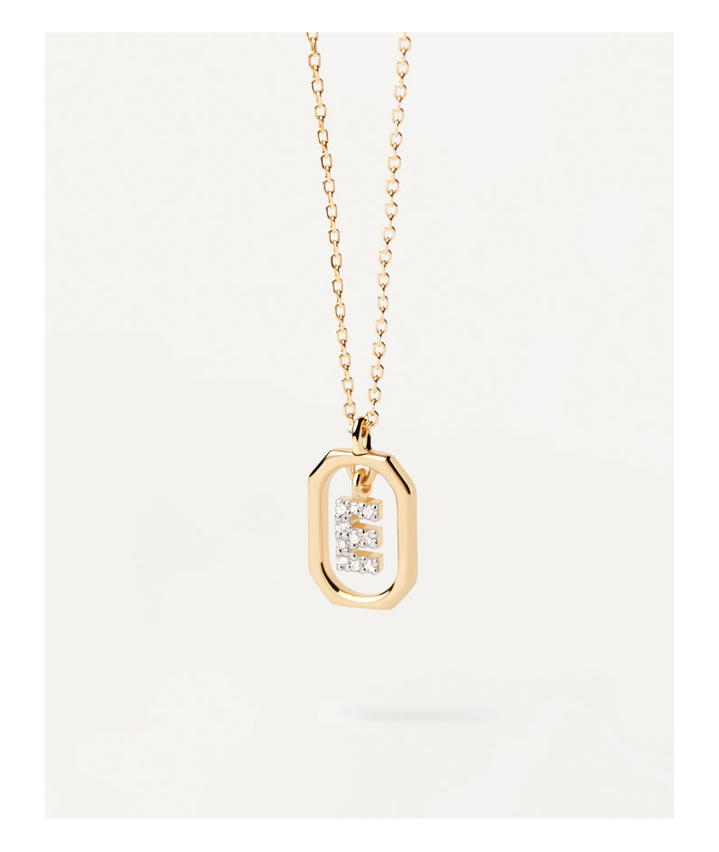 PDPaola - Collana lettera mini Gold E