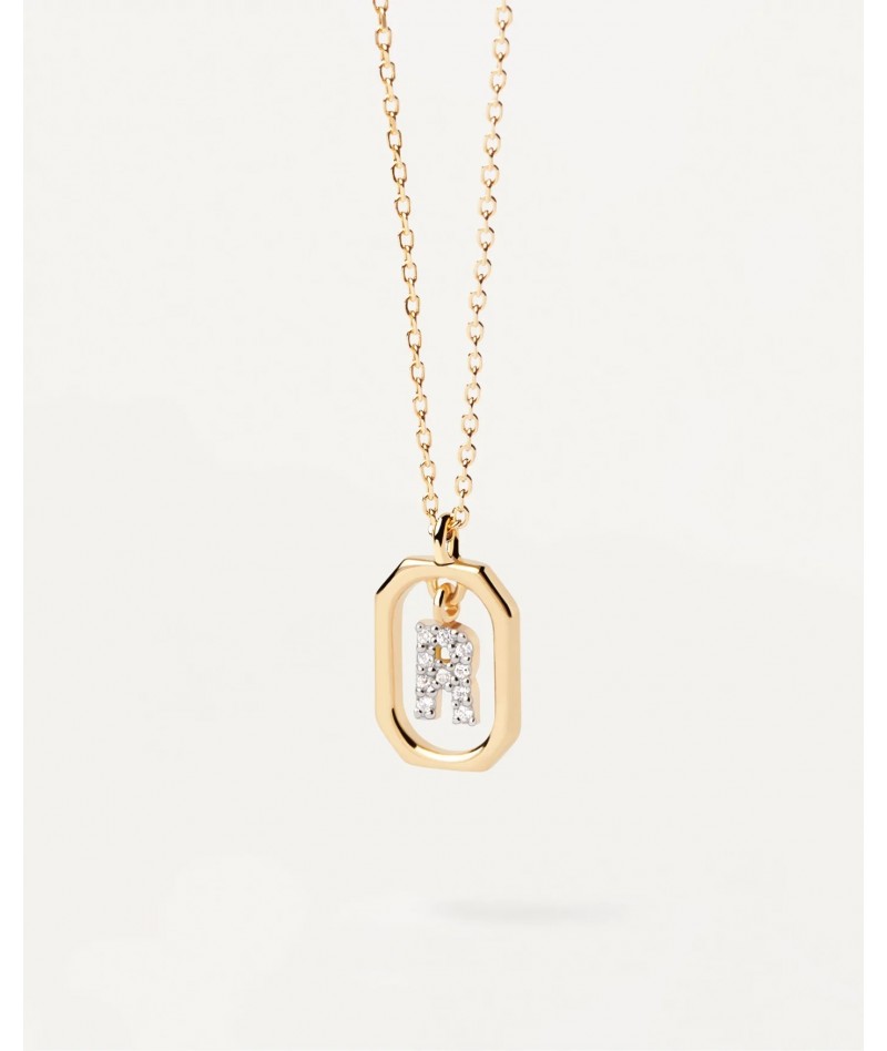 PDPaola - Collana lettera mini Gold R