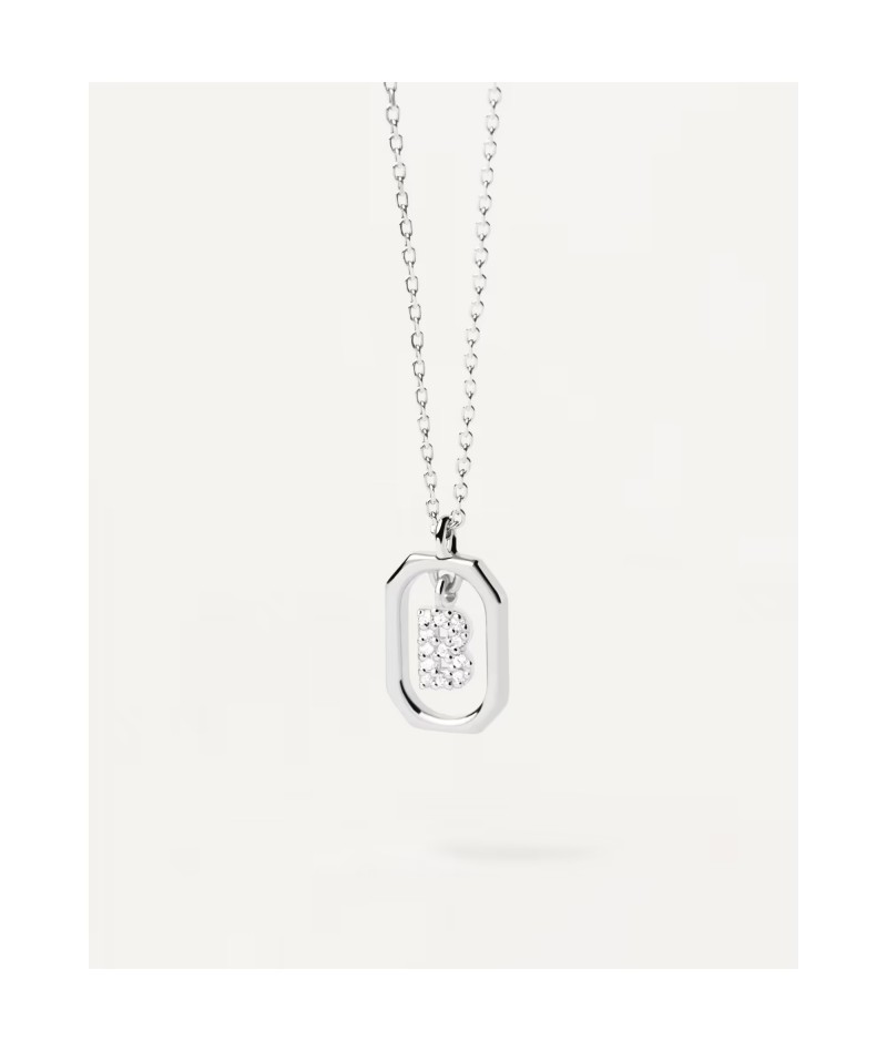PDPaola - Collana lettera mini Silver B