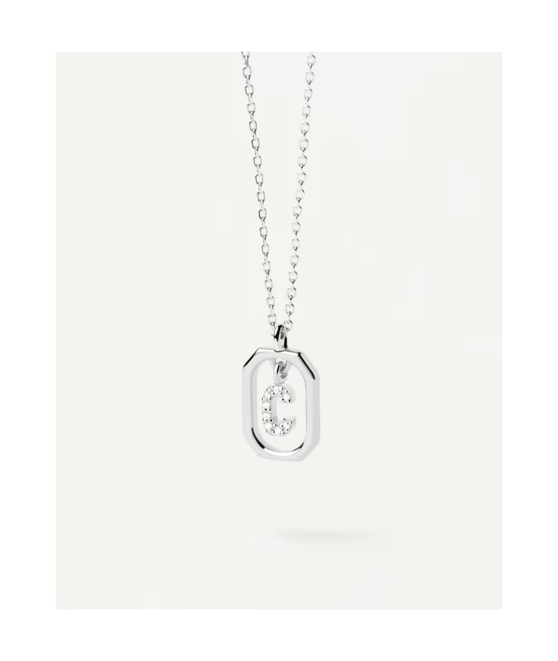 PDPaola - Collana lettera mini Silver C