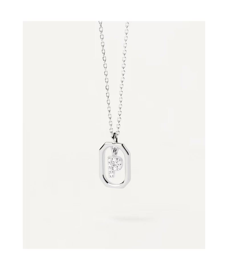 PDPaola - Collana lettera mini Silver P