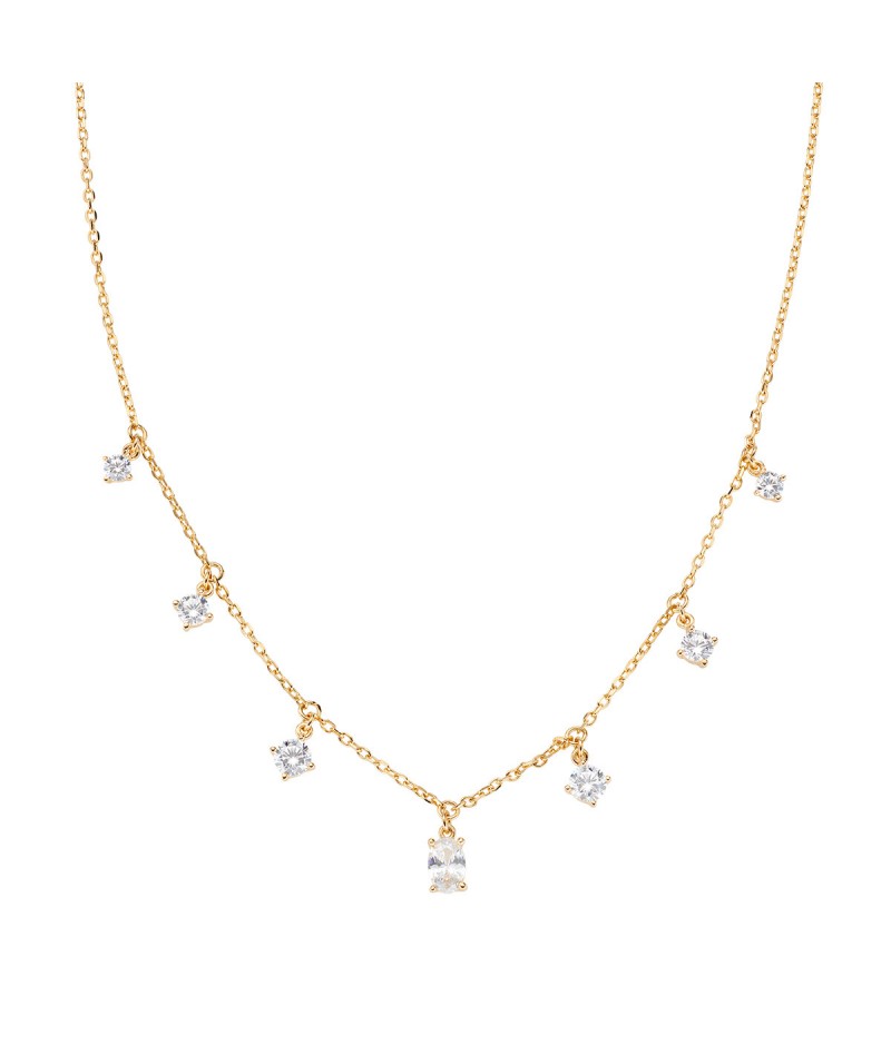 Amen - Collana Chandelier Princess Dorata con Zirconi...