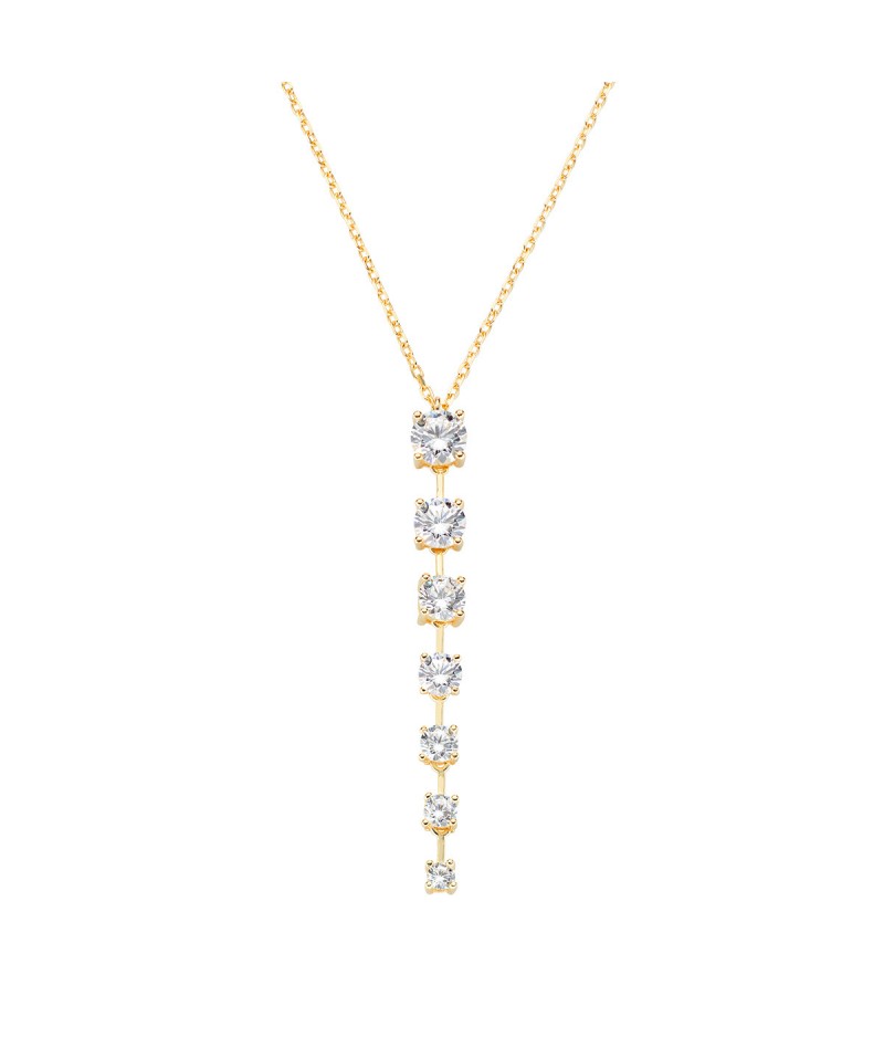 Amen - Collana Dorata con Zirconi Bianchi CL7DIGB4