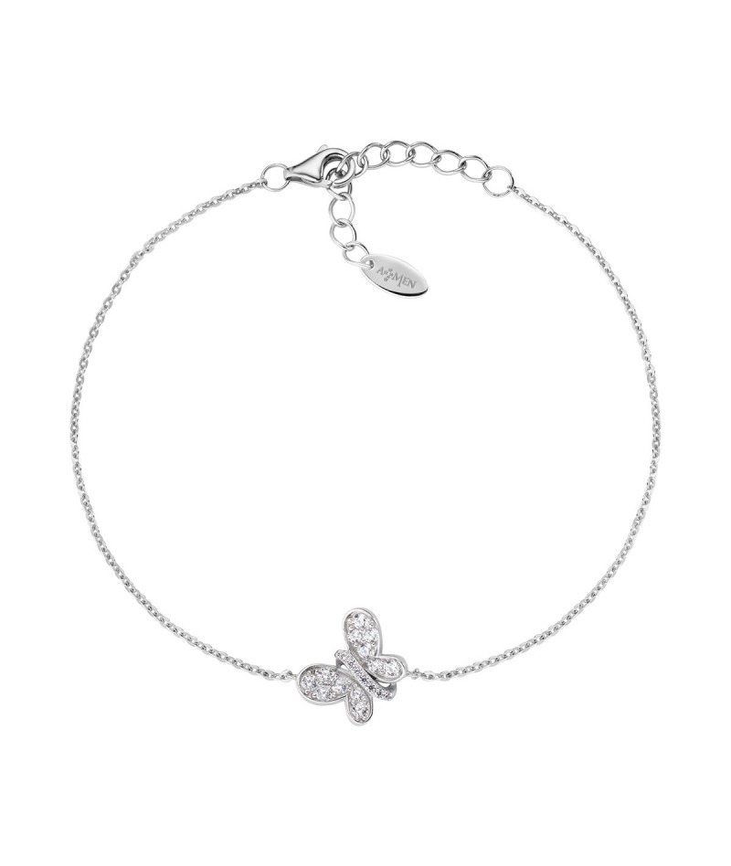 Amen - Bracciale Farfalla con Zirconi BRBUBB
