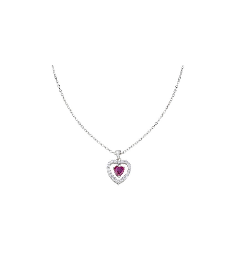 Amen - Collana con Cuore Rubino CLHSHBRBZ