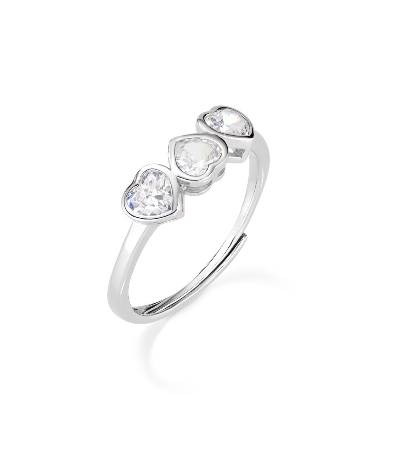 Amen - Anello Tre Cuori Bianchi AN3CUBBZ-2