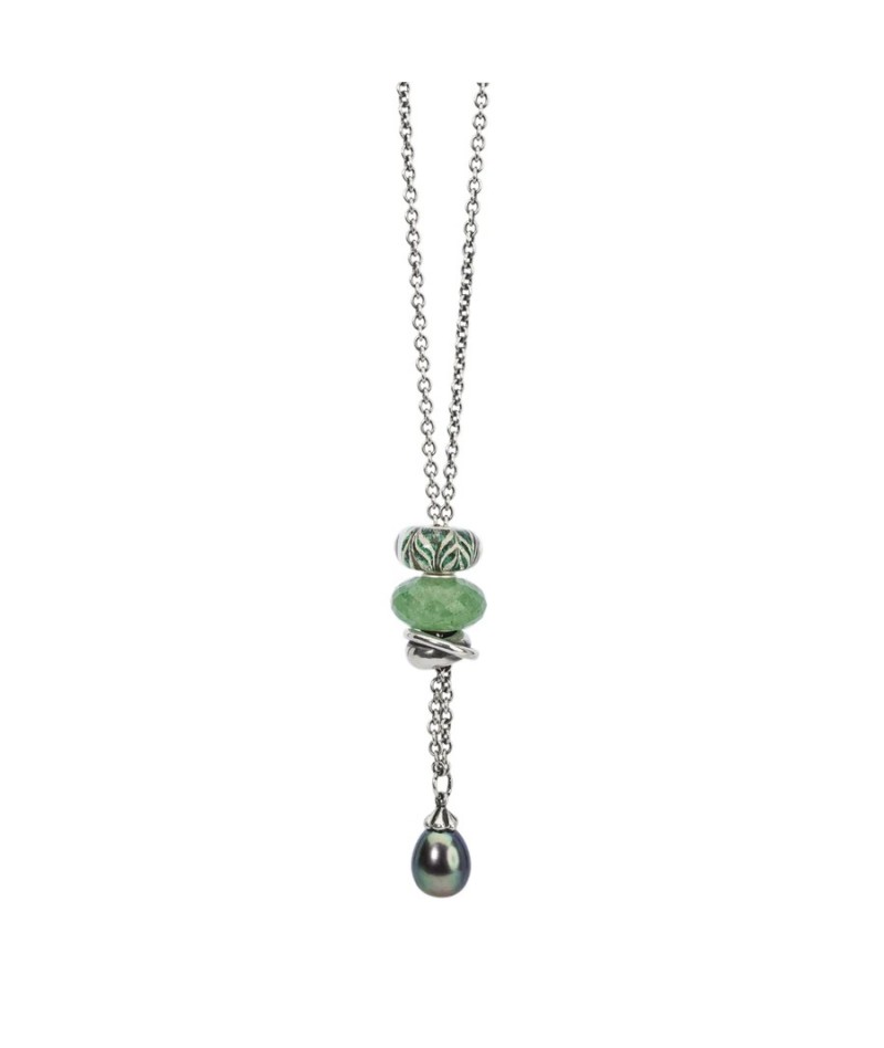 Trollbeads - Collana d'Argento con Perla Pavone 100 cm...