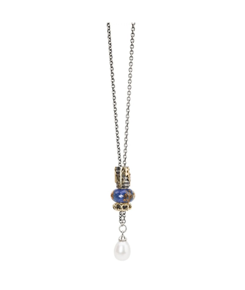 Trollbeads - Collana d'Argento con Perla Bianca 100 cm...