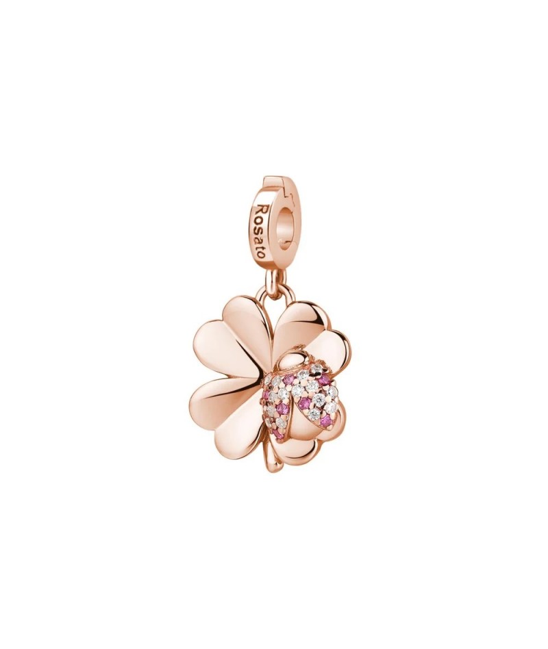 Rosato - Charm Quadrifoglio con coccinella RZLE061