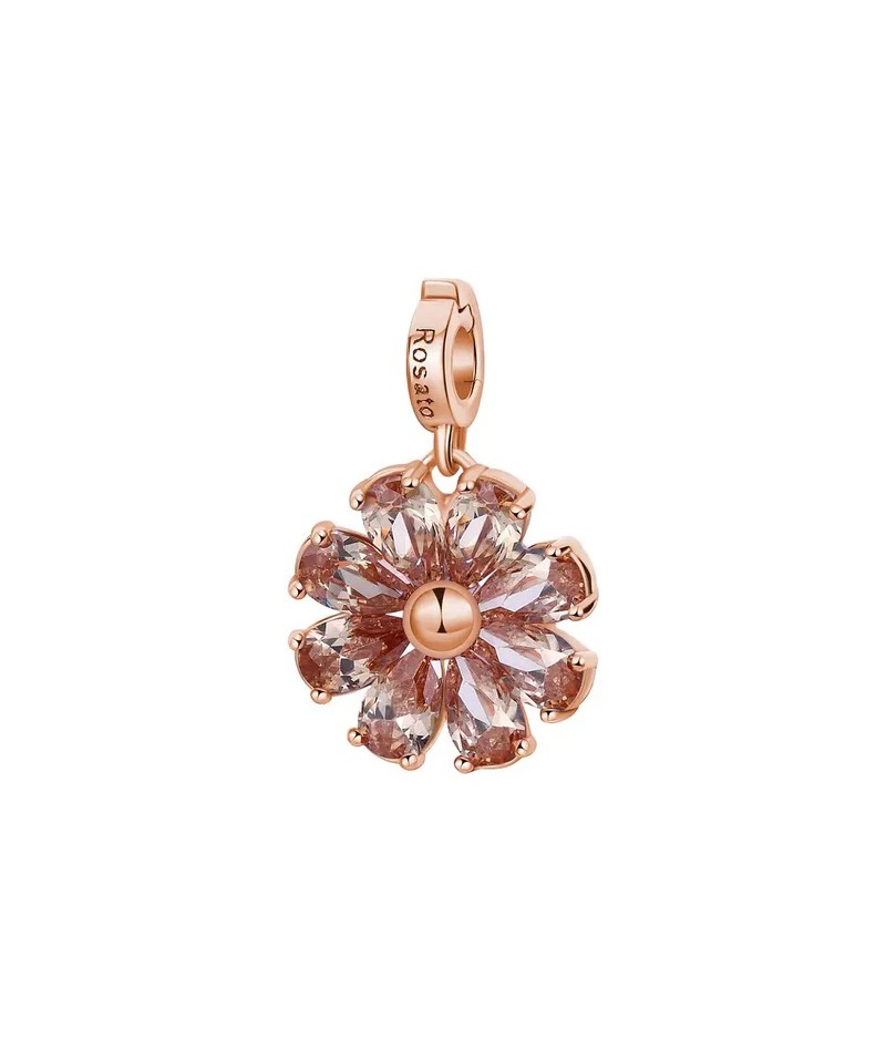 Rosato - Charm Fiore con zirconi champagne RZLE069