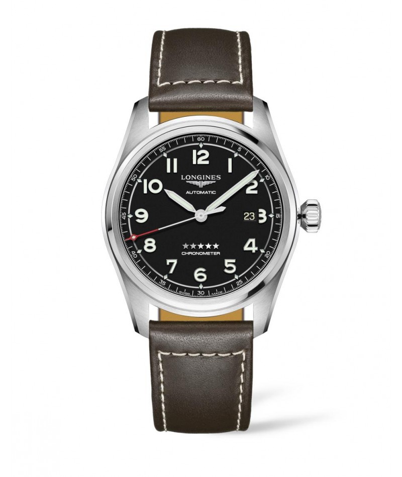 Longines - Spirit Automatico Pelle Marrone 42mm...