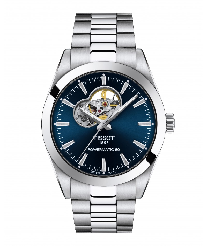 Tissot - Gentleman Powermatic 80 Open Heart 40mm Blu...