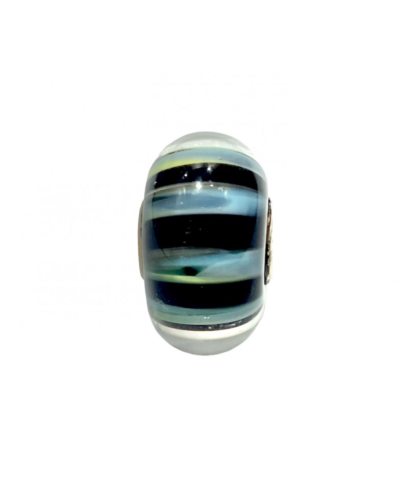 Trollbeads - Beads Unico Strisce azzurre e nere