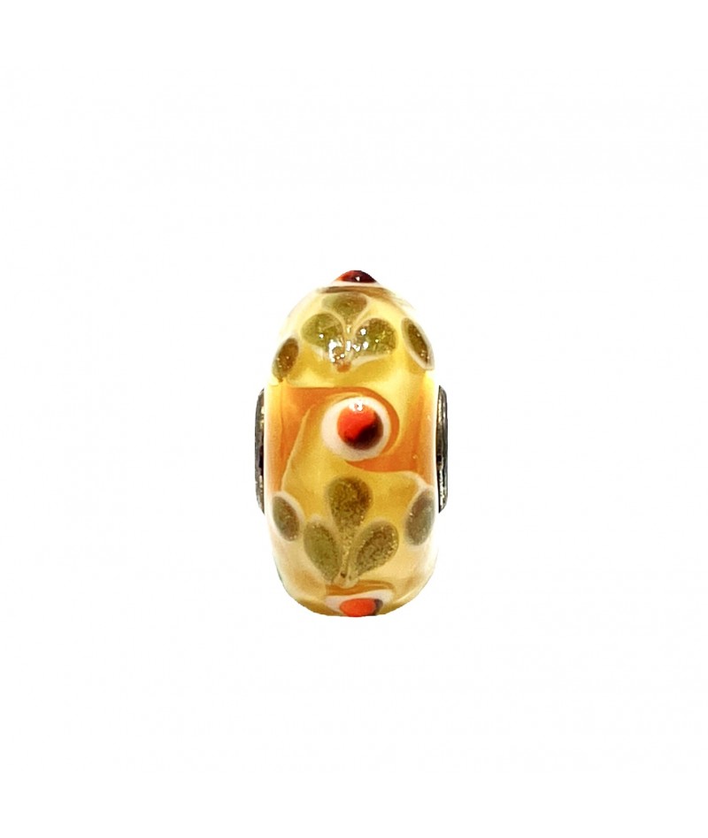 Trollbeads - Beads Unico Arancione con Foglie