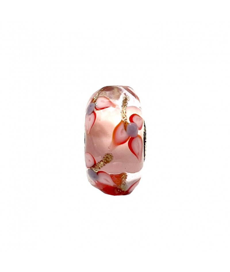 Trollbeads - Beads Unico Rosa e Oro con Fiori