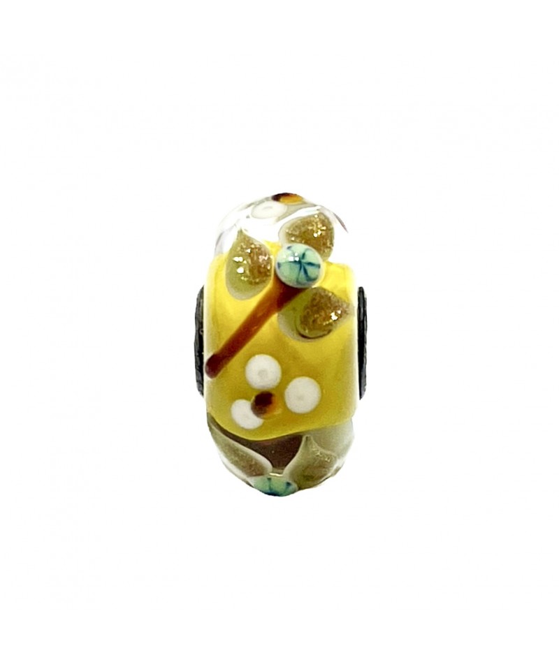 Trollbeads - Beads Unico Giallo con Fiori