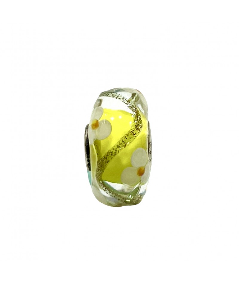 Trollbeads - Beads Unico Giallo con Margherite