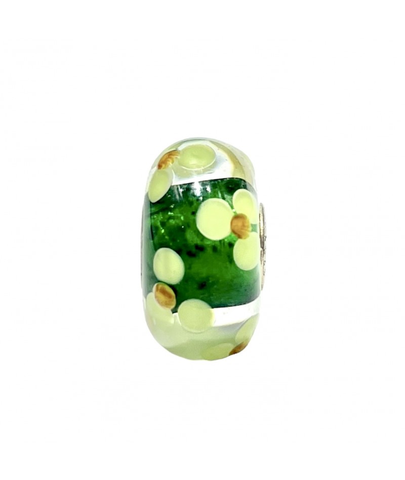 Trollbeads - Beads Unico Verde con margherite