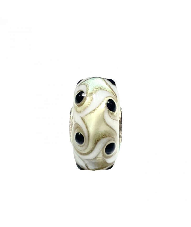 Trollbeads - Beads Unico Bianco, Oro e nero