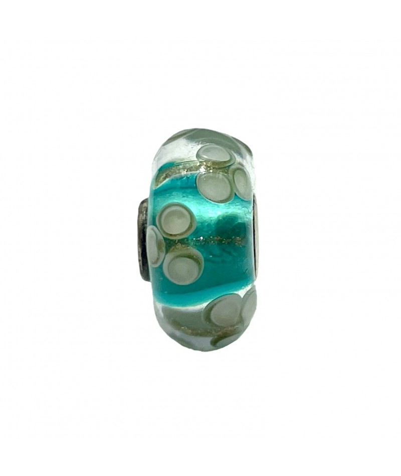 Trollbeads - Beads Unico Verde acqua e Bianco
