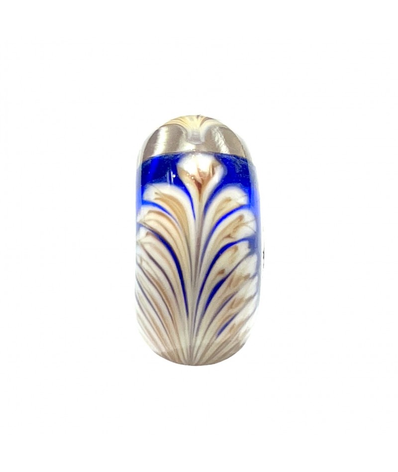 Trollbeads - Beads Unico Blu con Piuma Bianca