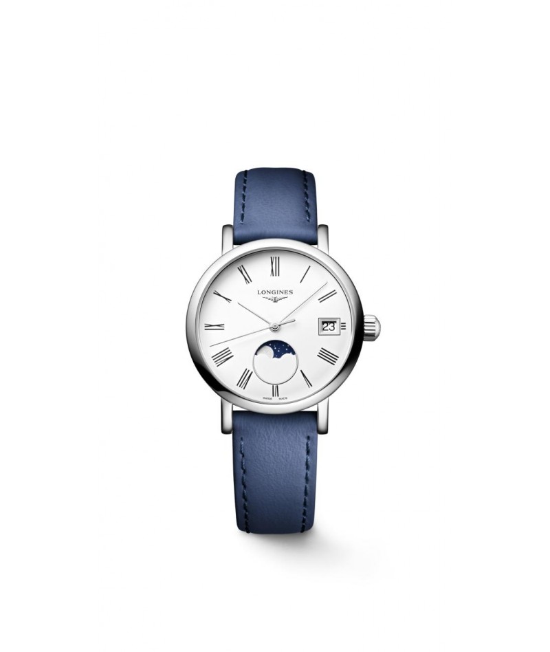 Longines - Elegant Collection Moonphase Pelle Blu 30mm...