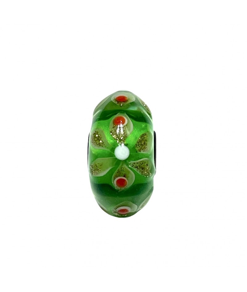 Trollbeads - Beads Unico Verde con Fiore