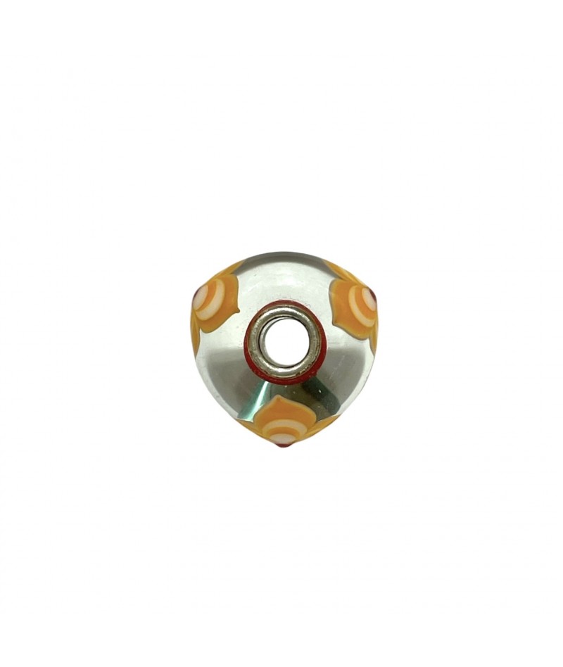 Trollbeads - Beads Unico Triangolare con Fiori arancioni...