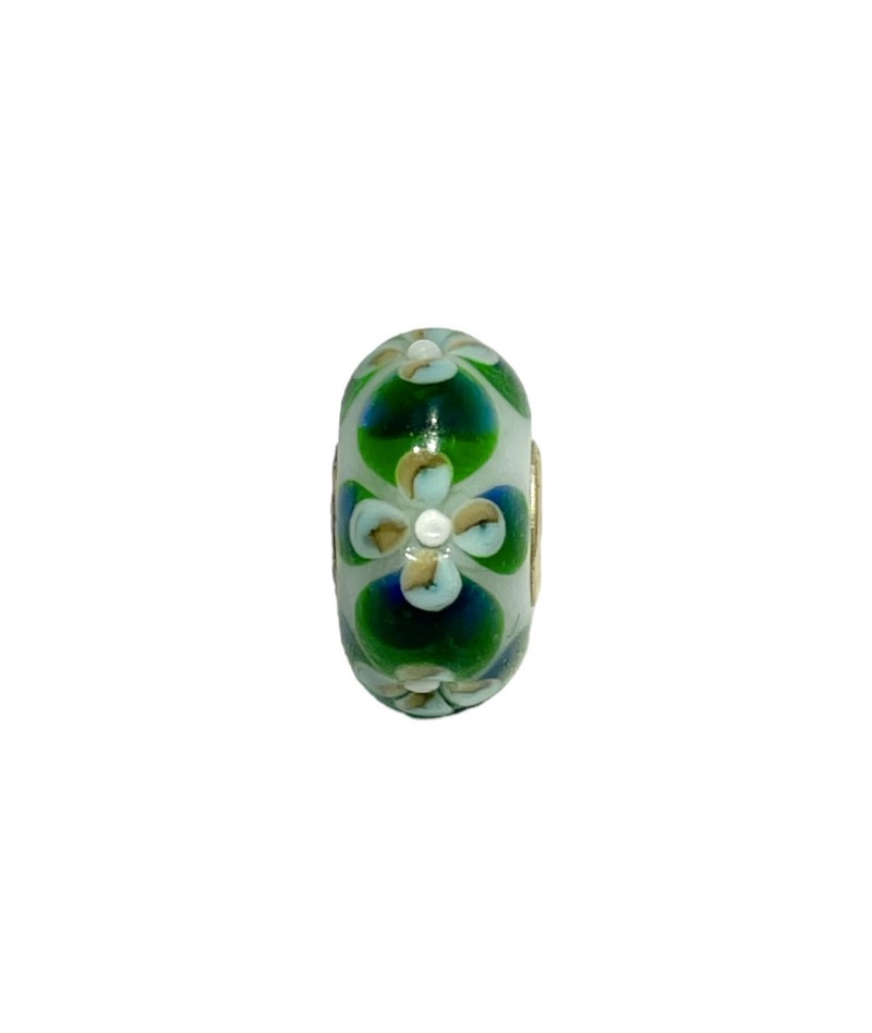 Trollbeads - Beads Unico Verde con Fiori