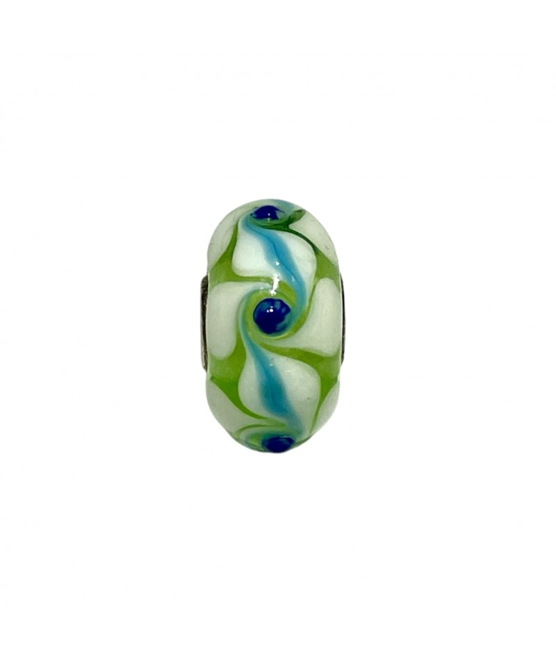Trollbeads - Beads Unico Verde, Bianco e Blu