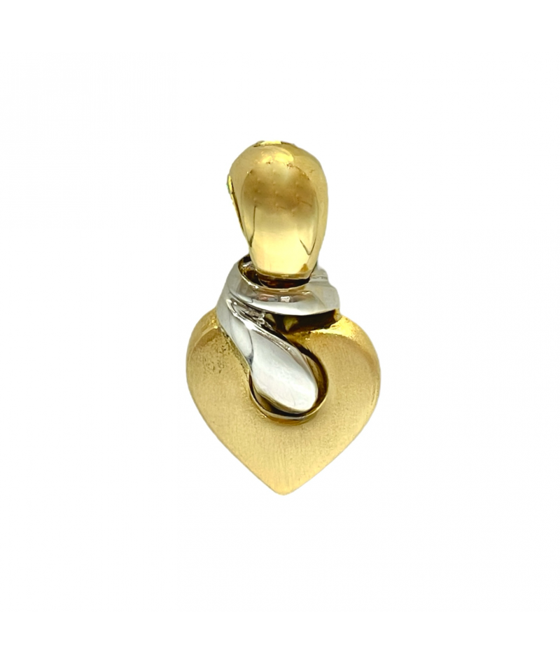 Callegarogioielli - Ciondolo cuore in oro bianco e giallo