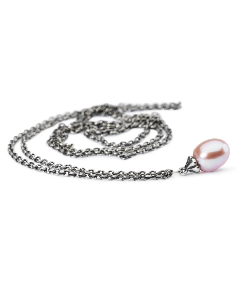 Trollbeads - Collana d'Argento con Perla Rosa 90 cm...