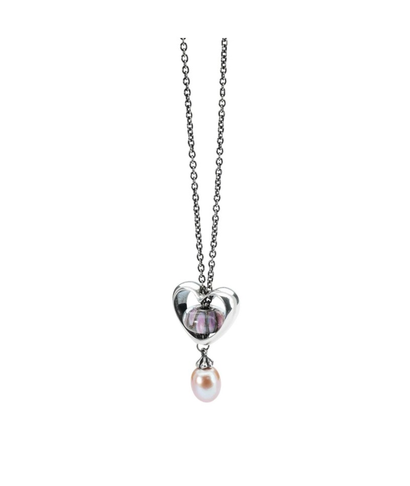 Trollbeads - Collana d'Argento con Perla Rosa 90 cm...