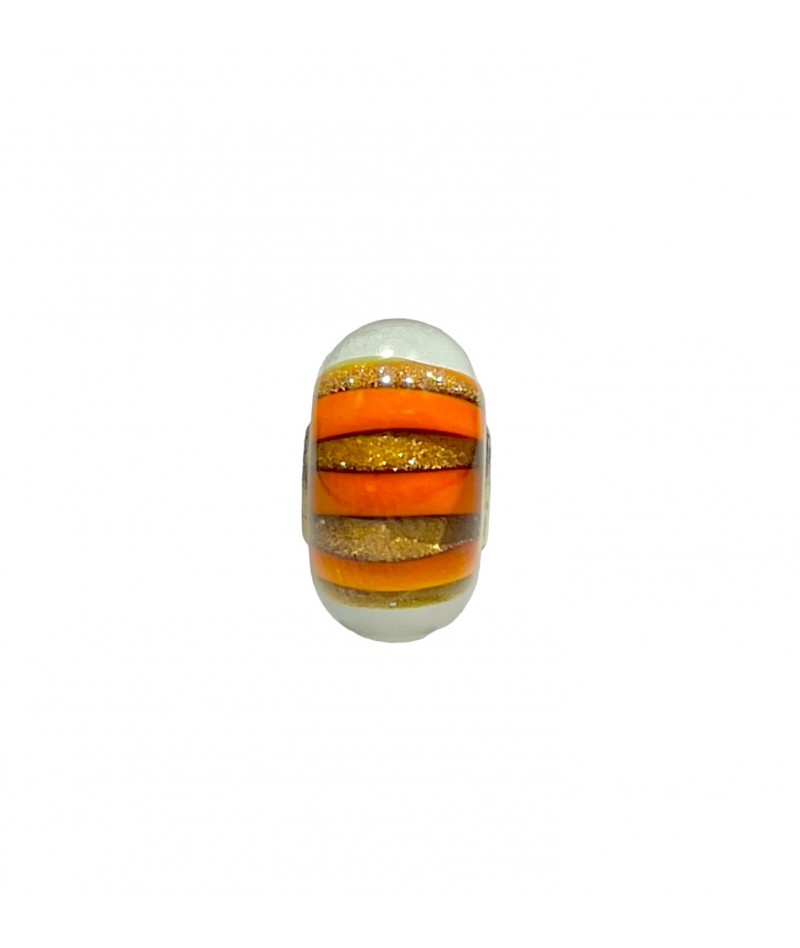 Trollbeads - Beads Unico Arancione con strisce oro