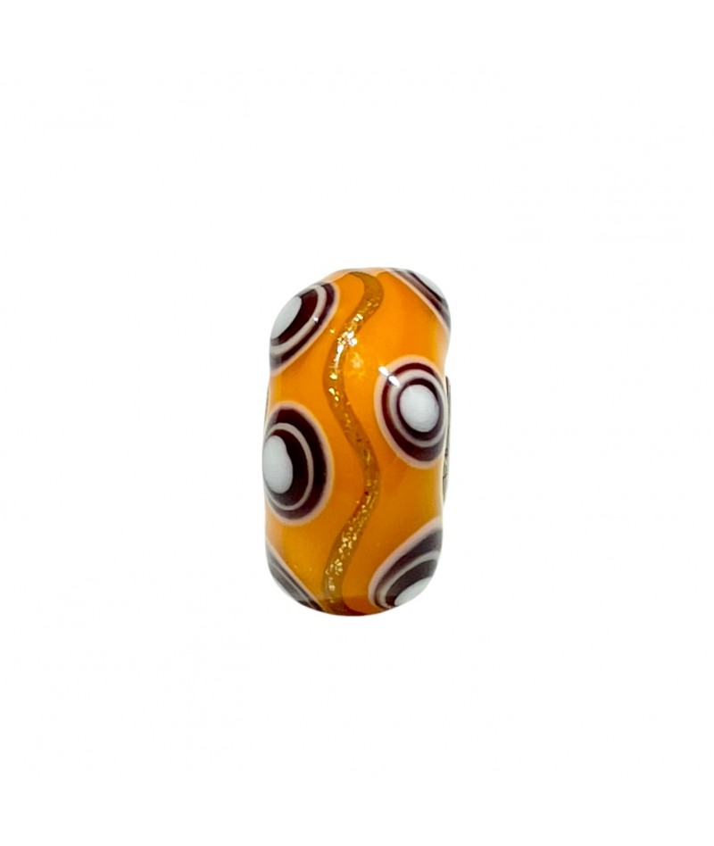 Trollbeads - Beads Unico Arancione con pois bianchi