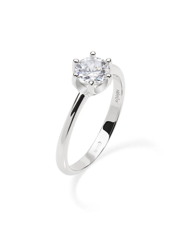 Amen - Anello Solitario Zircone 6 mm ANSOTIBB60-14