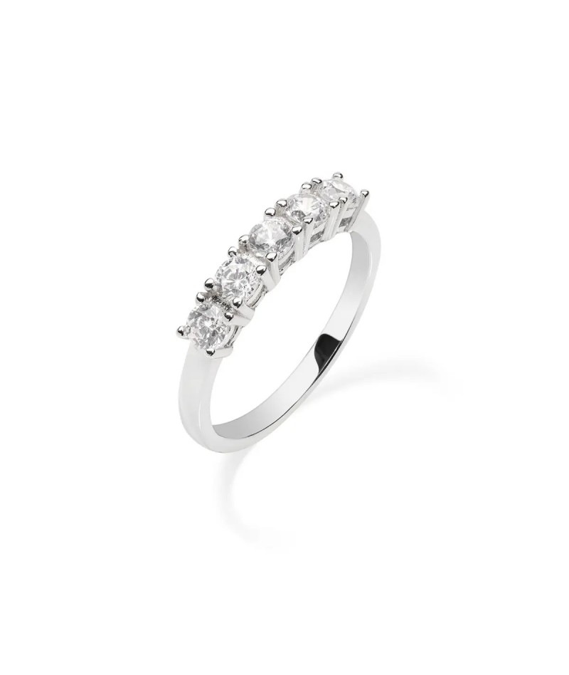 Amen - Anello Rivière Diamonds con Cinque Zirconi 3 mm...