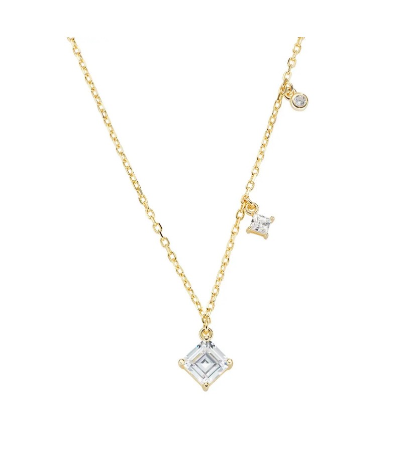 Amen - Collana Dorata Tris zirconi bianchi CL3DIGB3