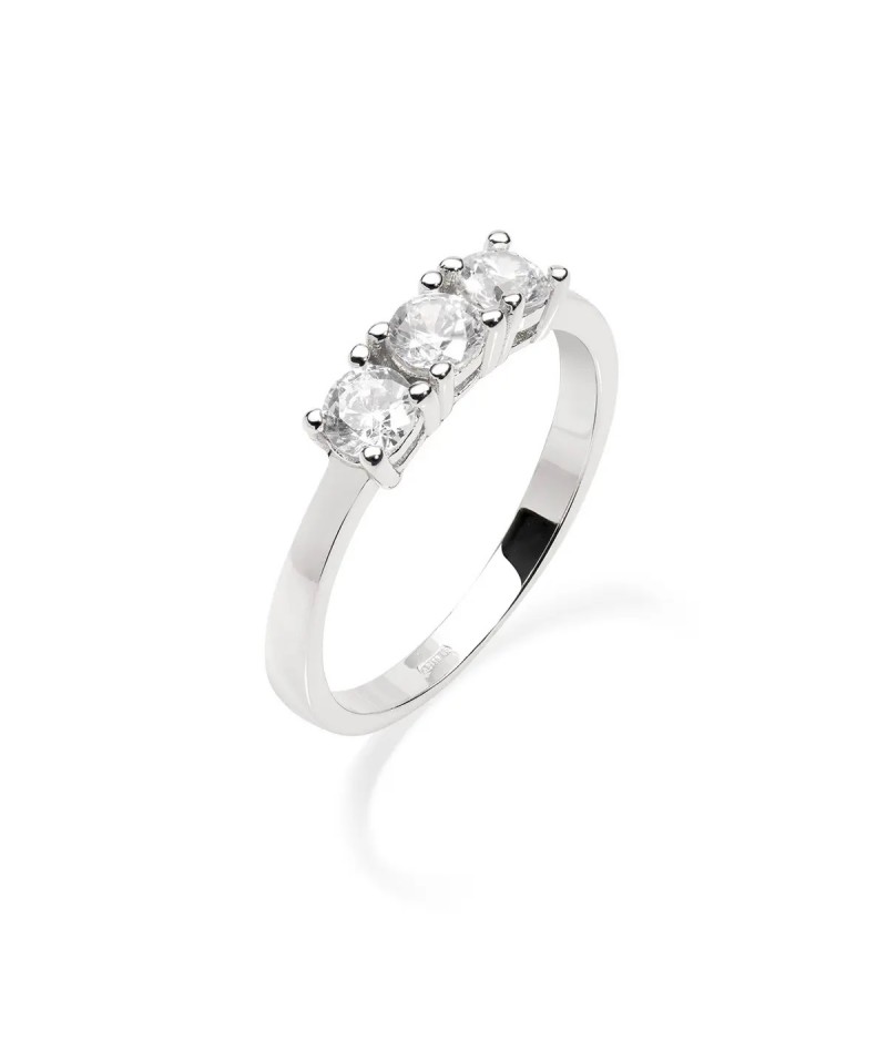 Amen - Anello Trilogy con Zirconi 4 mm ANTRBB40-14