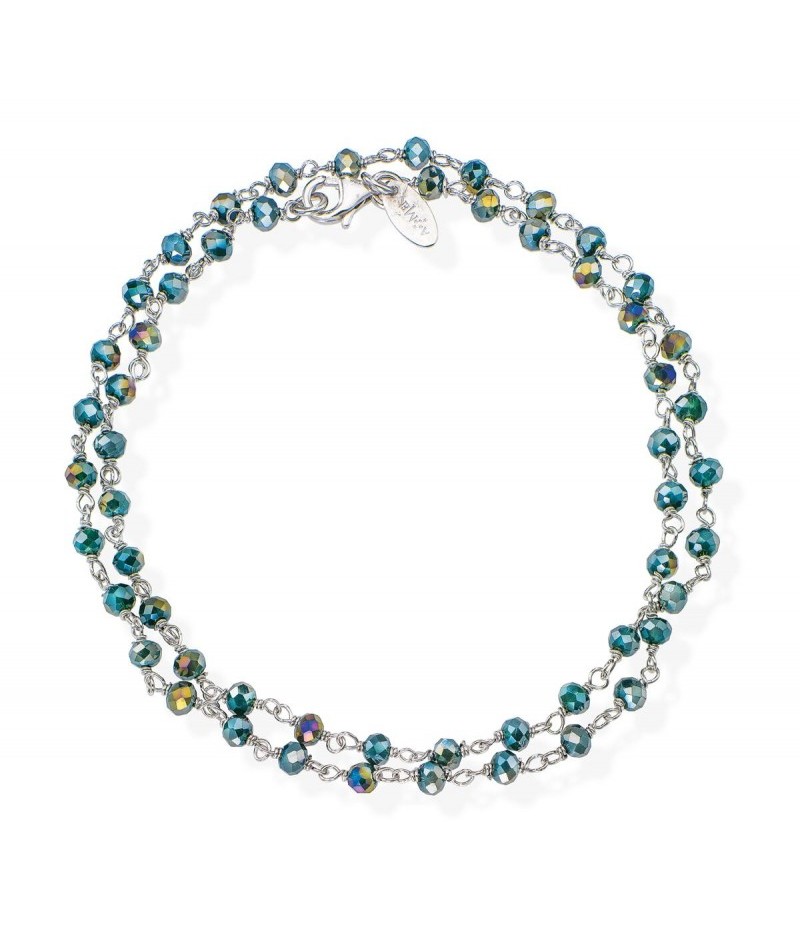 Amen - Bracciale doppio Cristalli verdi BRBVE34