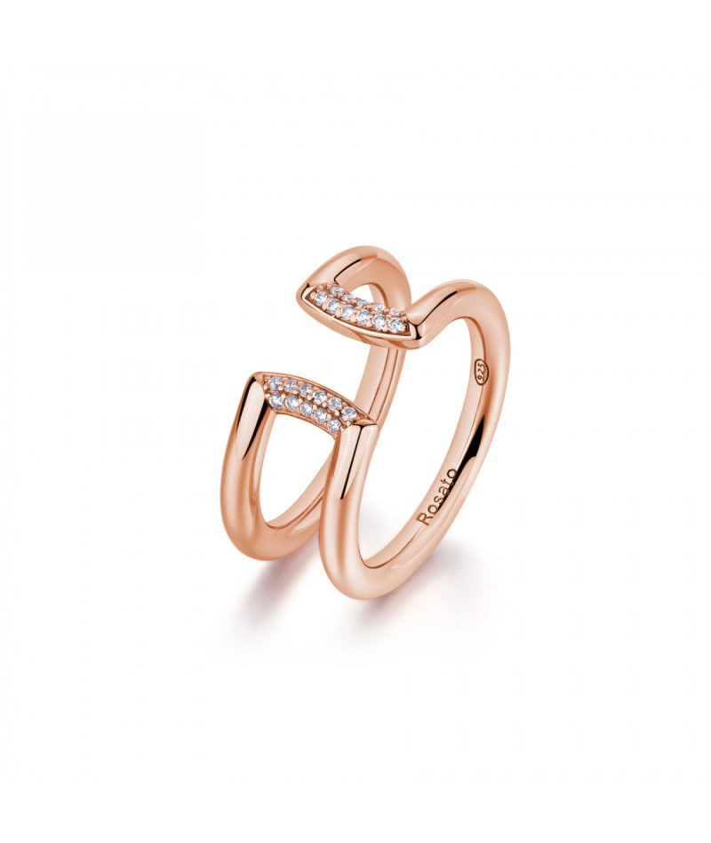 Rosato - Anello Doppio Fascia Bianca RZBI42 16