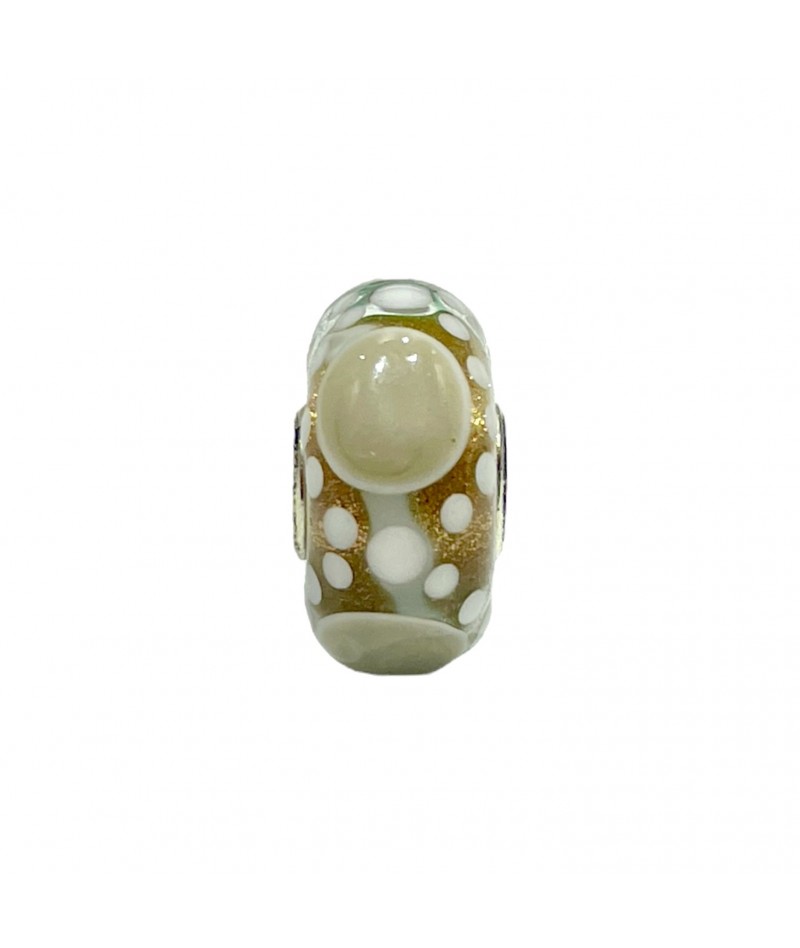 Trollbeads - Beads Unico Bianco e Oro con pois