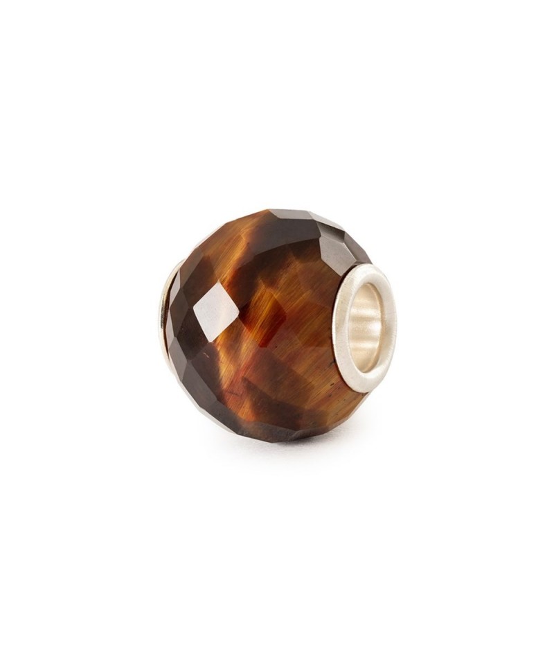 Trollbeads - Occhio di tigre giallo rotondo sfaccettato...
