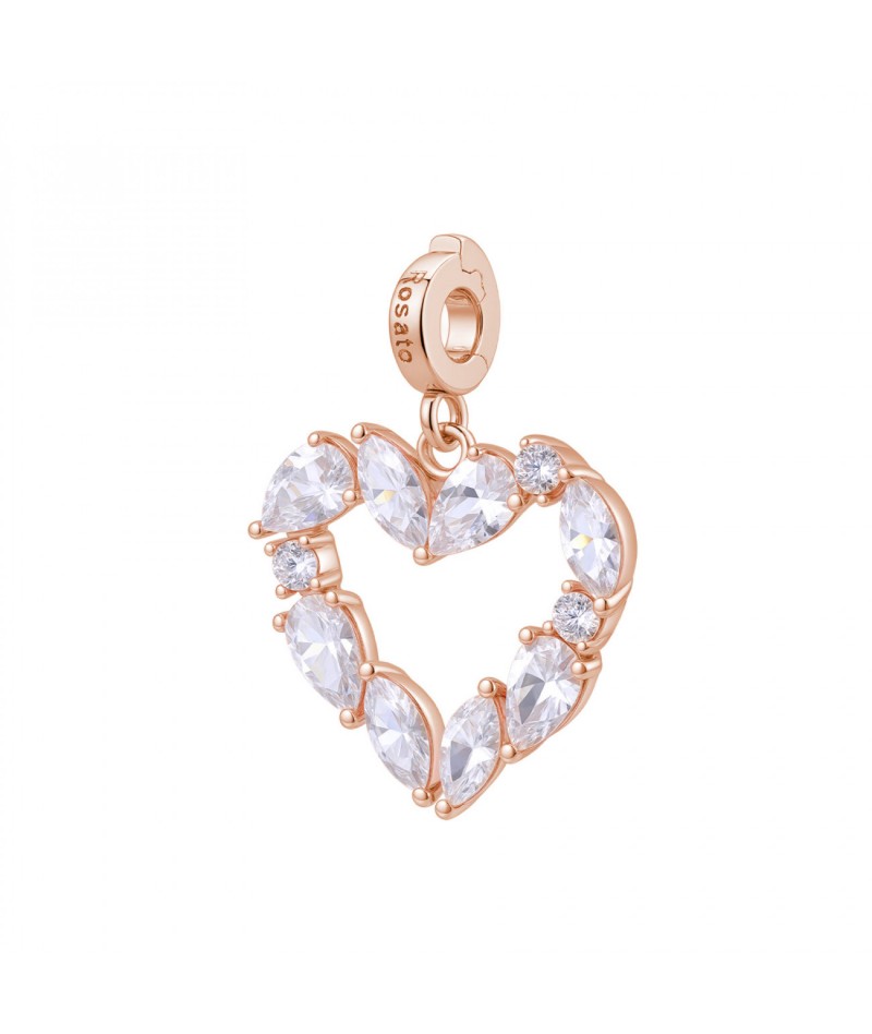 Rosato - Charm Cuore con zirconi RZ245
