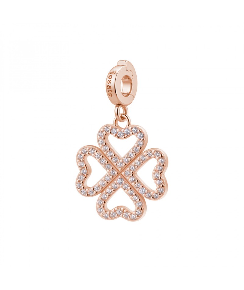Rosato - Charm Quadrifoglio con zirconi RZ247