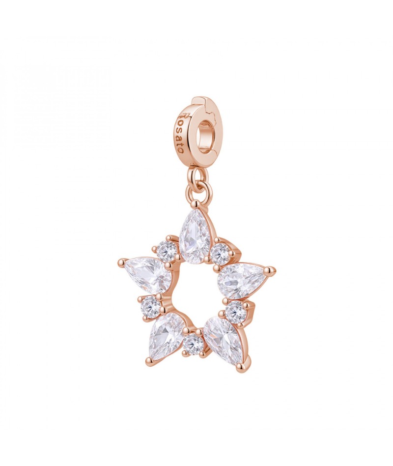 Rosato - Charm Stella con zirconi RZ246