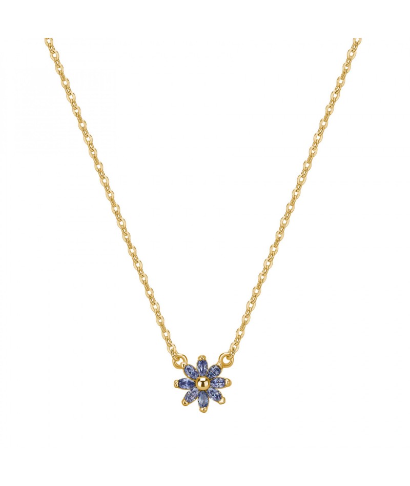 Rosato - Collana Gaia dorata con fiore blu RZGA63