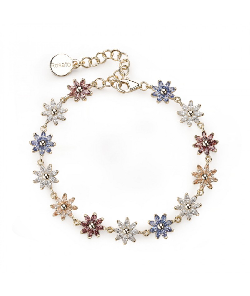 Rosato - Bracciale Gaia dorato con fiori colorati RZGA71