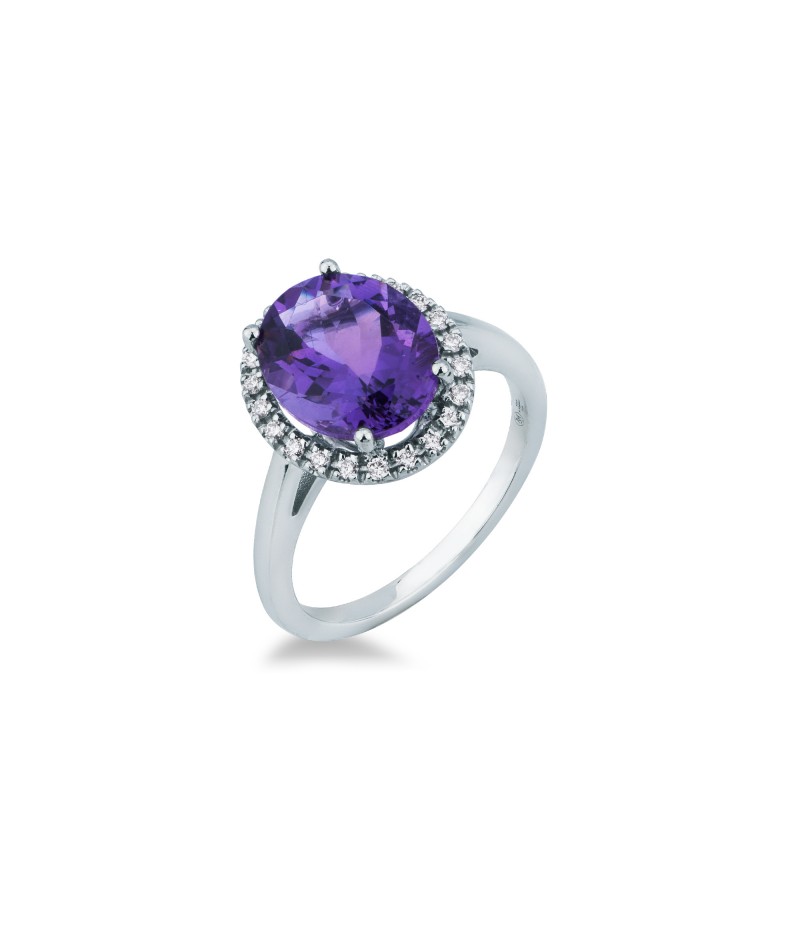 Mirco Visconti - Anello Ametista e diamanti LF437/40AMO