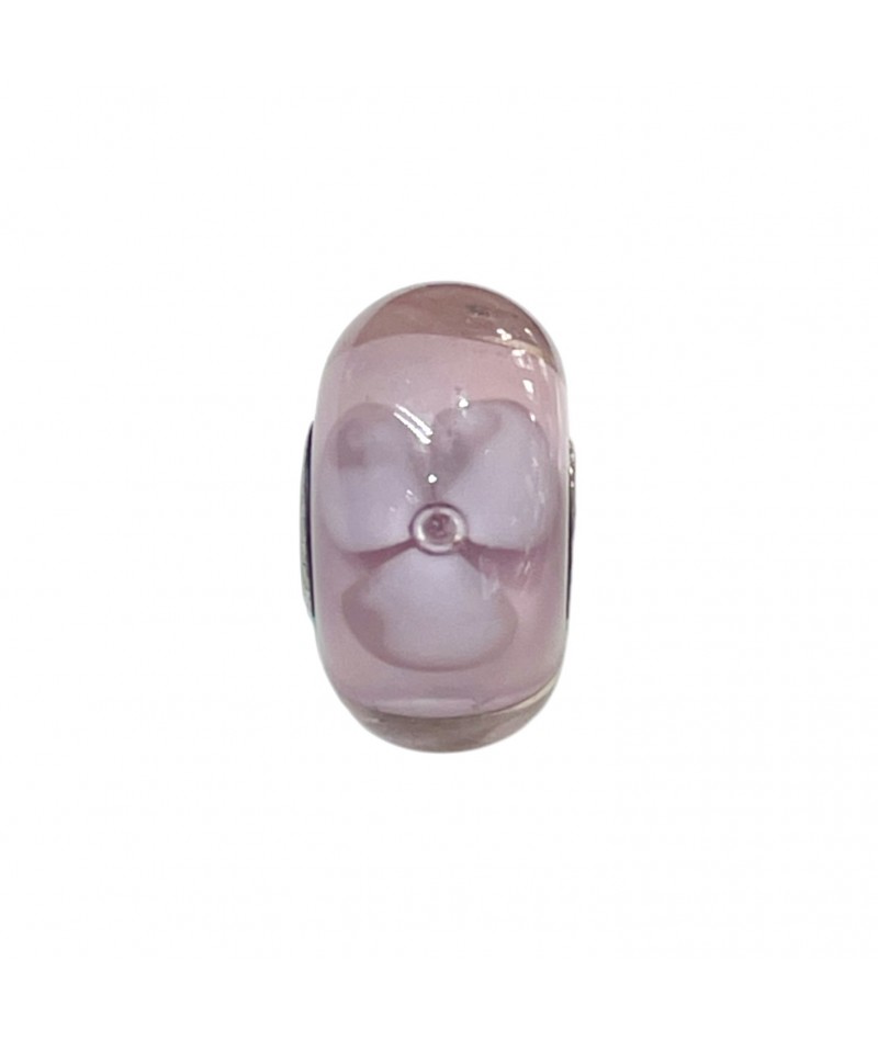 Trollbeads - Beads Unico Rosa con fiore rosa